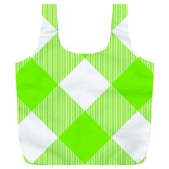 Neon Green And White Plaids Full Print Recycle Bag (xxxl) by ConteMonfrey