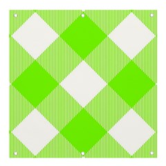 Neon Green And White Plaids Banner And Sign 4  X 4  by ConteMonfrey