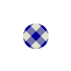 Blue And White Diagonal Plaids 1  Mini Magnets by ConteMonfrey