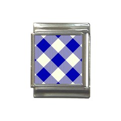 Blue And White Diagonal Plaids Italian Charm (13mm) by ConteMonfrey