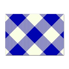 Blue And White Diagonal Plaids Sticker A4 (100 Pack) by ConteMonfrey