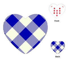 Blue And White Diagonal Plaids Playing Cards Single Design (heart) by ConteMonfrey