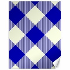 Blue And White Diagonal Plaids Canvas 12  X 16  by ConteMonfrey