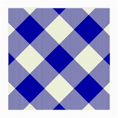 Blue And White Diagonal Plaids Medium Glasses Cloth by ConteMonfrey