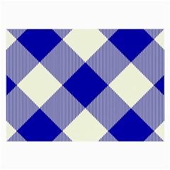 Blue And White Diagonal Plaids Large Glasses Cloth by ConteMonfrey