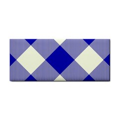 Blue And White Diagonal Plaids Hand Towel by ConteMonfrey