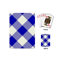 Blue And White Diagonal Plaids Playing Cards Single Design (mini) by ConteMonfrey