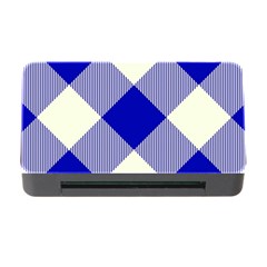 Blue And White Diagonal Plaids Memory Card Reader With Cf by ConteMonfrey