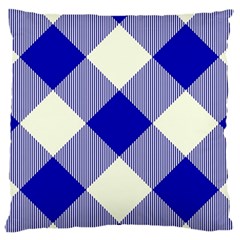 Blue And White Diagonal Plaids Standard Flano Cushion Case (two Sides) by ConteMonfrey