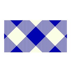 Blue And White Diagonal Plaids Satin Wrap 35  X 70  by ConteMonfrey