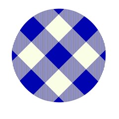 Blue And White Diagonal Plaids Mini Round Pill Box (pack Of 3) by ConteMonfrey