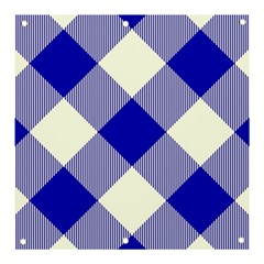 Blue And White Diagonal Plaids Banner And Sign 3  X 3  by ConteMonfrey