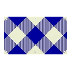 Blue And White Diagonal Plaids Banner And Sign 5  X 3  by ConteMonfrey