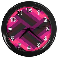 Background Pattern Texture Design Wall Clock (black) by Ravend