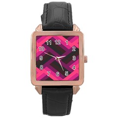 Background Pattern Texture Design Rose Gold Leather Watch  by Ravend