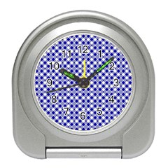 Blue Small Diagonal Plaids   Travel Alarm Clock by ConteMonfrey