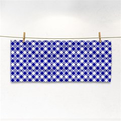 Blue Small Diagonal Plaids   Hand Towel by ConteMonfrey