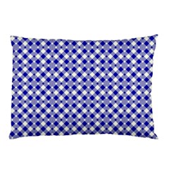 Blue Small Diagonal Plaids   Pillow Case by ConteMonfrey