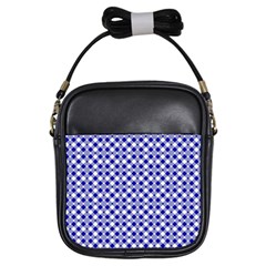 Blue Small Diagonal Plaids   Girls Sling Bag by ConteMonfrey