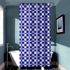 Blue Small Diagonal Plaids   Shower Curtain 36  X 72  (stall)  by ConteMonfrey