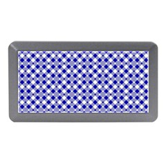 Blue Small Diagonal Plaids   Memory Card Reader (mini) by ConteMonfrey