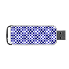 Blue Small Diagonal Plaids   Portable Usb Flash (one Side) by ConteMonfrey