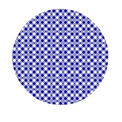 Blue Small Diagonal Plaids   Mini Round Pill Box by ConteMonfrey