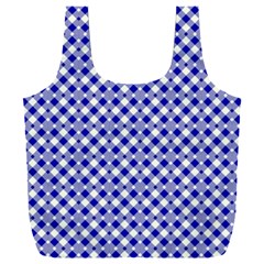 Blue Small Diagonal Plaids   Full Print Recycle Bag (xxl) by ConteMonfrey