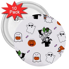 Halloween Jack O Lantern Vector 3  Buttons (10 Pack)  by Ravend