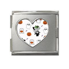 Halloween Jack O Lantern Vector Mega Link Heart Italian Charm (18mm) by Ravend