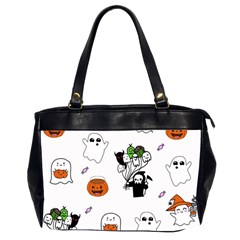 Halloween Jack O Lantern Vector Oversize Office Handbag (2 Sides) by Ravend