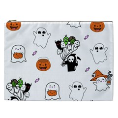 Halloween Jack O Lantern Vector Cosmetic Bag (xxl) by Ravend