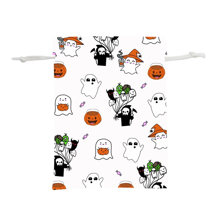 Halloween Jack O Lantern Vector Lightweight Drawstring Pouch (M)