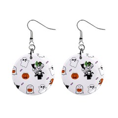 Halloween Jack O Lantern Vector Mini Button Earrings by Ravend