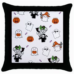 Halloween Jack O Lantern Vector Throw Pillow Case (black) by Ravend