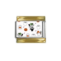 Halloween Jack O Lantern Vector Gold Trim Italian Charm (9mm) by Ravend