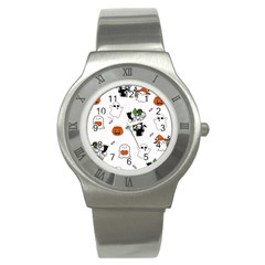 Halloween Jack O Lantern Vector Stainless Steel Watch by Ravend