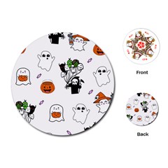 Halloween Jack O Lantern Vector Playing Cards Single Design (round) by Ravend