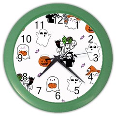 Halloween Jack O Lantern Vector Color Wall Clock by Ravend