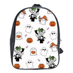 Halloween Jack O Lantern Vector School Bag (large) by Ravend