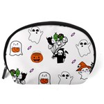 Halloween Jack O Lantern Vector Accessory Pouch (Large) Back