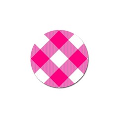 Pink And White Diagonal Plaids Golf Ball Marker (10 Pack) by ConteMonfrey