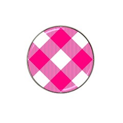 Pink And White Diagonal Plaids Hat Clip Ball Marker (10 Pack) by ConteMonfrey