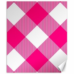 Pink And White Diagonal Plaids Canvas 20  X 24  by ConteMonfrey