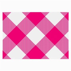 Pink And White Diagonal Plaids Large Glasses Cloth by ConteMonfrey