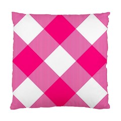 Pink And White Diagonal Plaids Standard Cushion Case (two Sides) by ConteMonfrey