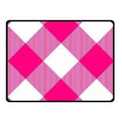 Pink And White Diagonal Plaids Fleece Blanket (small) by ConteMonfrey