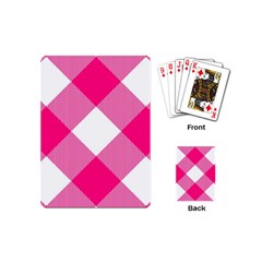 Pink And White Diagonal Plaids Playing Cards Single Design (mini) by ConteMonfrey