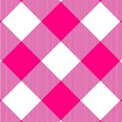 Pink And White Diagonal Plaids Play Mat (square) by ConteMonfrey