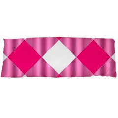 Pink And White Diagonal Plaids Body Pillow Case Dakimakura (two Sides) by ConteMonfrey